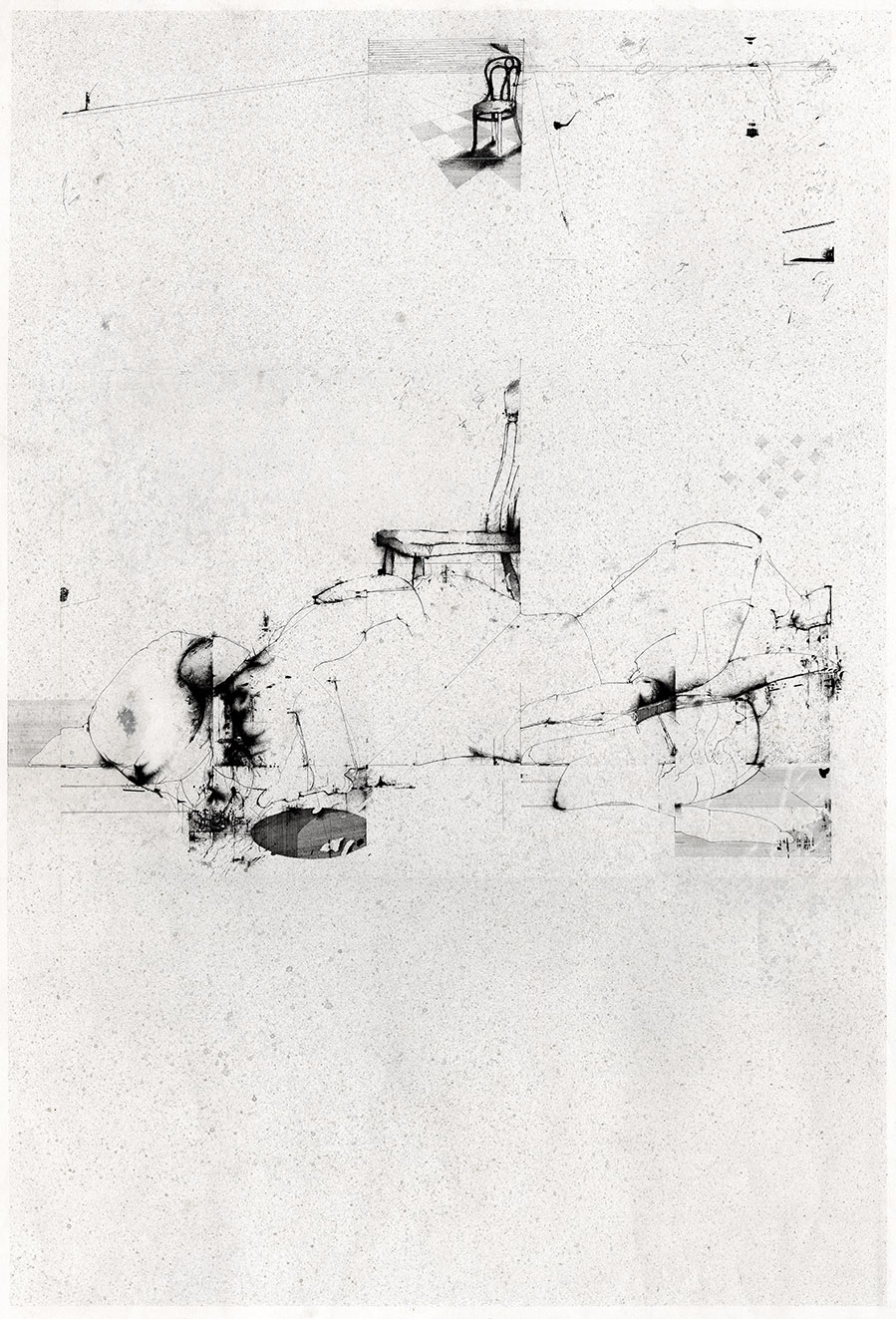 'Crossbreed III (sleeping) . ink, watercolour 420x600mm . 1978